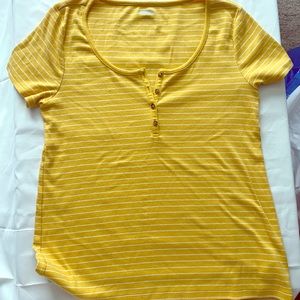 Striped button up t-shirt